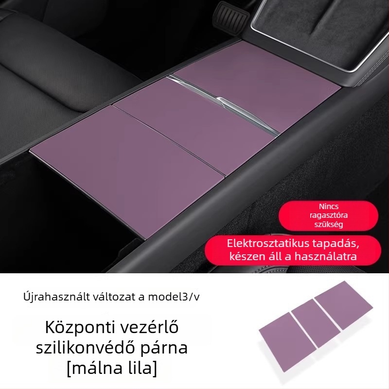 Tesla Model Y, YL és Model 3 központi konzol szilikon párna és védő fólia – új verzió