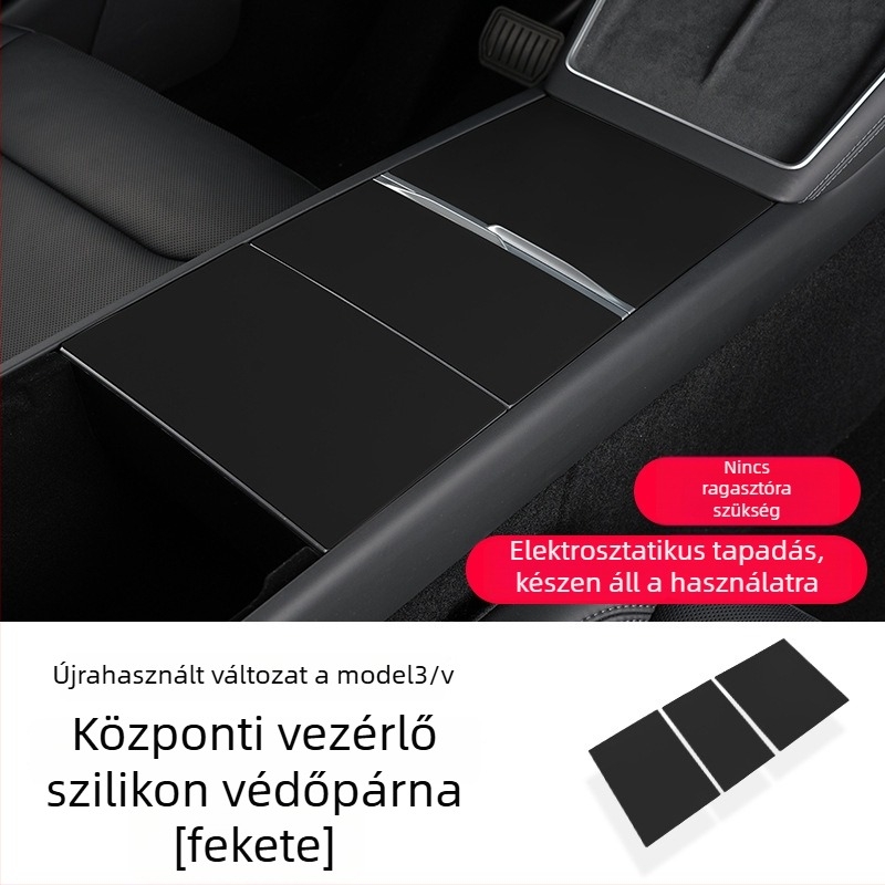 Tesla Model Y, YL és Model 3 központi konzol szilikon párna és védő fólia – új verzió