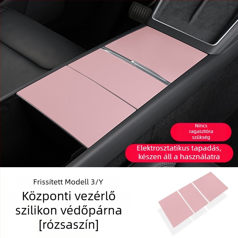 Tesla Model Y, YL és Model 3 központi konzol szilikon párna és védő fólia – új verzió
