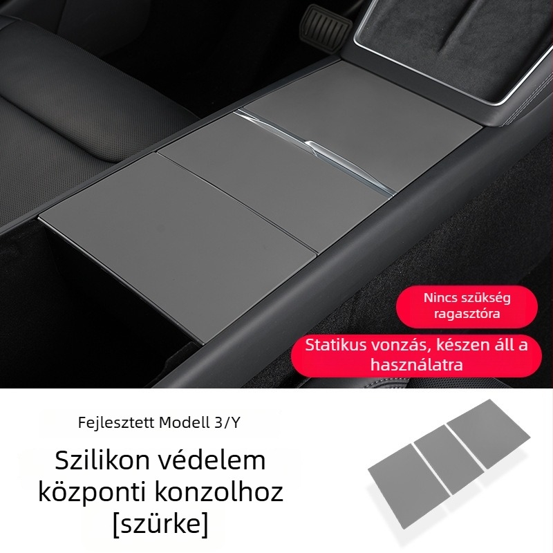 Tesla Model Y, YL és Model 3 központi konzol szilikon párna és védő fólia – új verzió