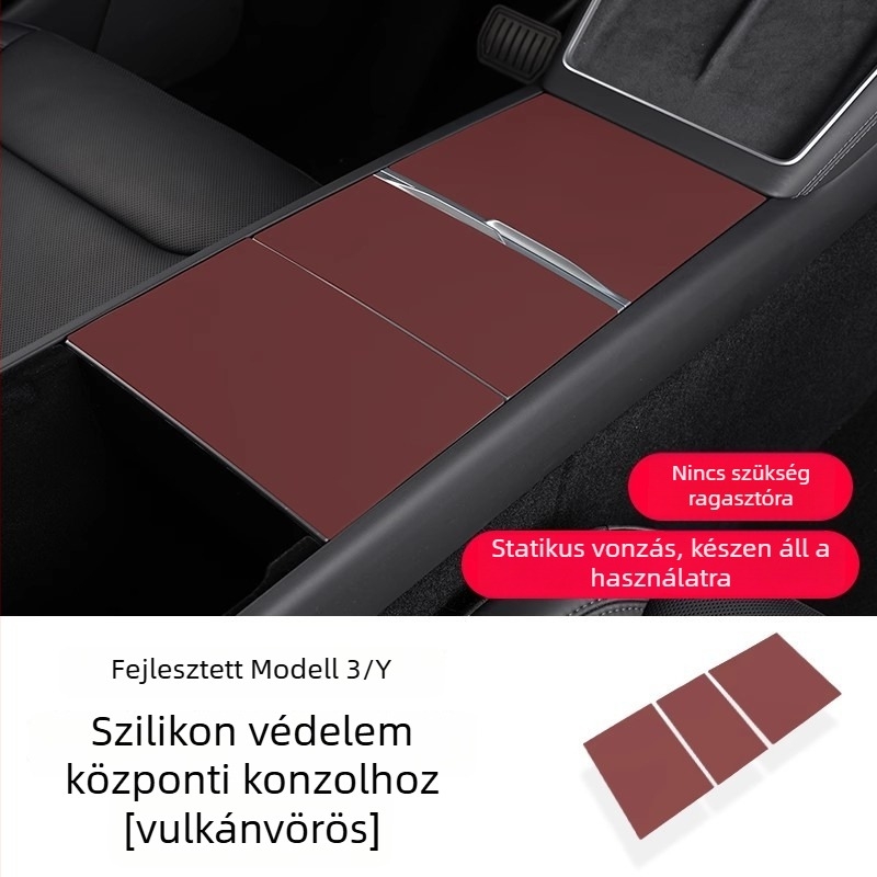 Tesla Model Y, YL és Model 3 központi konzol szilikon párna és védő fólia – új verzió