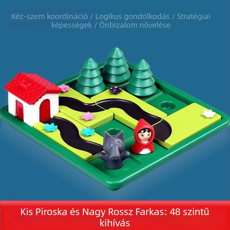 Piroska és a Nagy Farkas: 3D puzzle játék, műanyag, Runchuan Toys márka, DIY-barát, 4–6 éveseknek