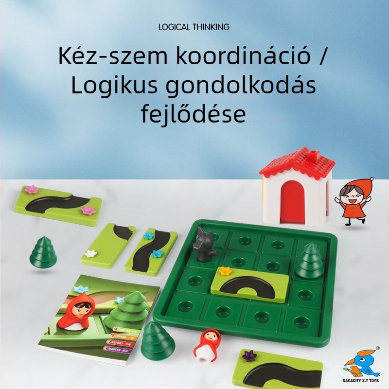 Piroska és a Nagy Farkas: 3D puzzle játék, műanyag, Runchuan Toys márka, DIY-barát, 4–6 éveseknek