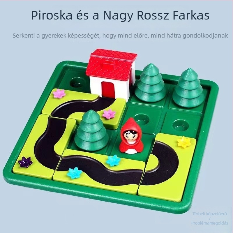 Piroska és a Nagy Farkas: 3D puzzle játék, műanyag, Runchuan Toys márka, DIY-barát, 4–6 éveseknek
