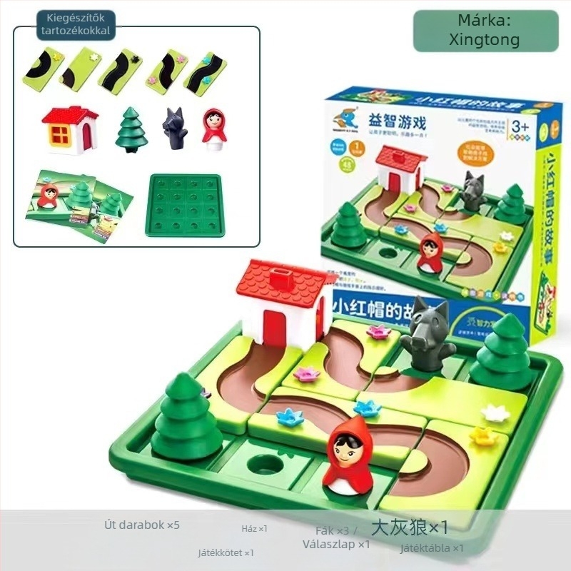 Piroska és a Nagy Farkas: 3D puzzle játék, műanyag, Runchuan Toys márka, DIY-barát, 4–6 éveseknek