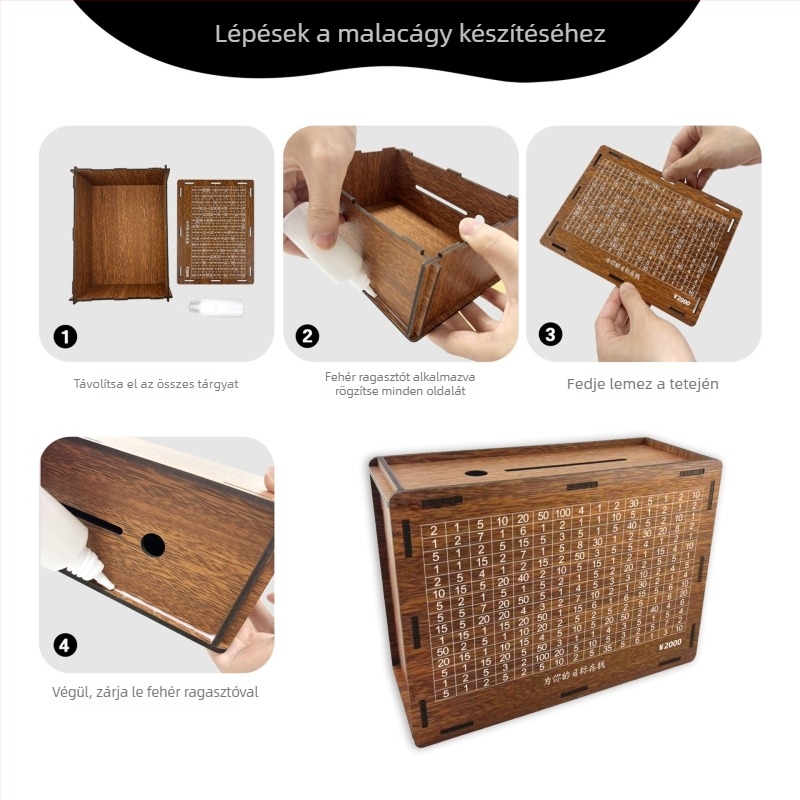 Fából készült macskapuzzle — szabálytalan alakú, DIY-barát, többfunkciós; fából készült dobozban csomagolva; 7–14 éveseknek