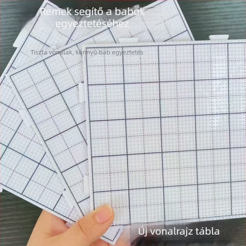 DIY gyöngyös tábla sablonnal gravírozott vonalakkal, 2,6 mm gyöngyökhöz, műanyag síkpanel, oktató kreatív játék 7–14 éveseknek