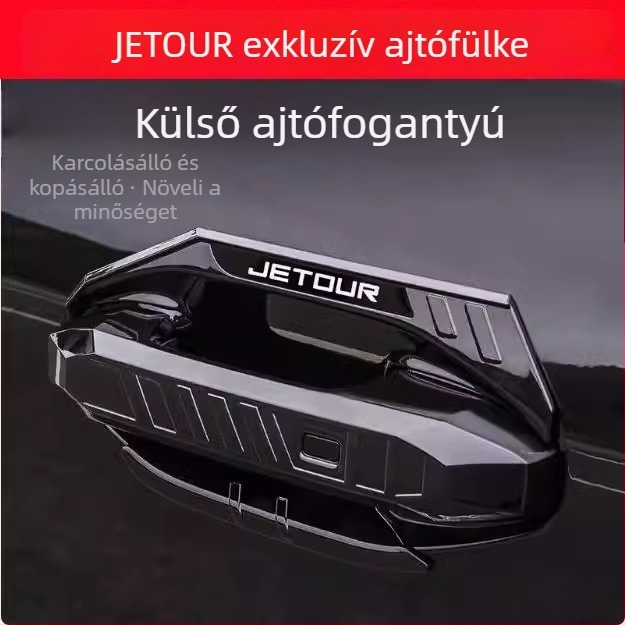 Ajtókilincs védőfedél szénszálas mintával, anti-karcoló felület, dekoratív külső módosítás, Junmiao márka