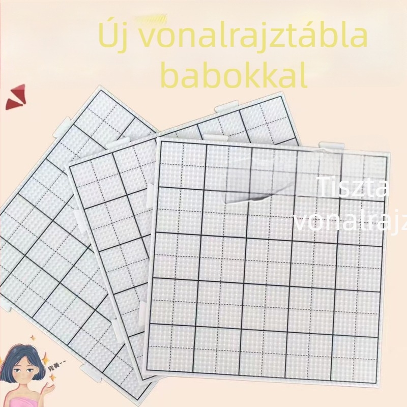 Műanyag gyöngyös puzzle tábla; magas hőmérsékletnek ellenálló, tartós és deformálódásmentes; 14 éves kortól; nehézség: kezdő