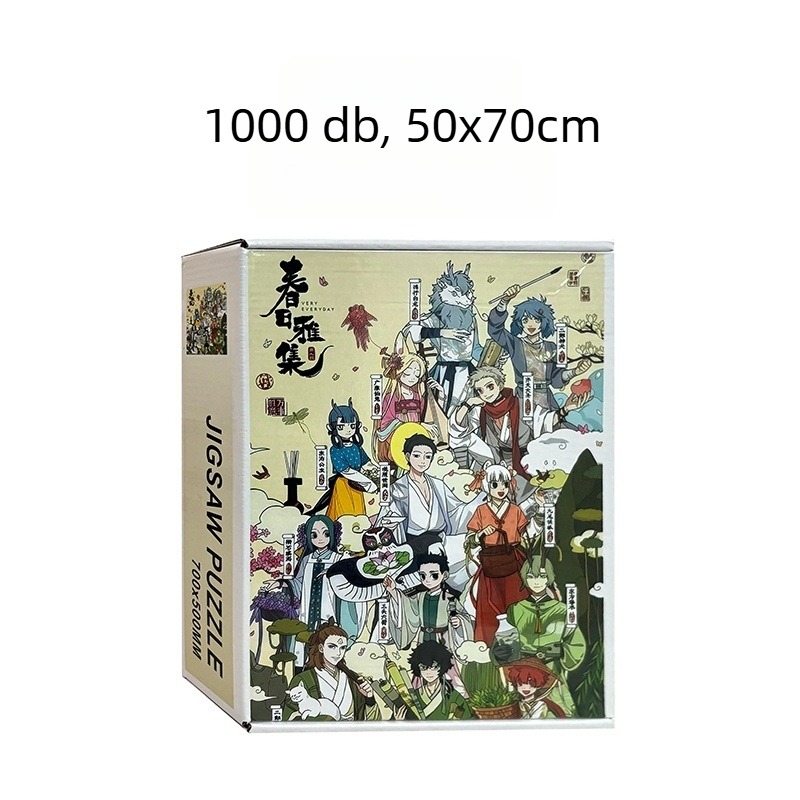 1000 darabos anime síkpuzzle – papír alapú puzzle dobozos csomagolásban, 14 év felettieknek, terápiás lazító és oktató játék