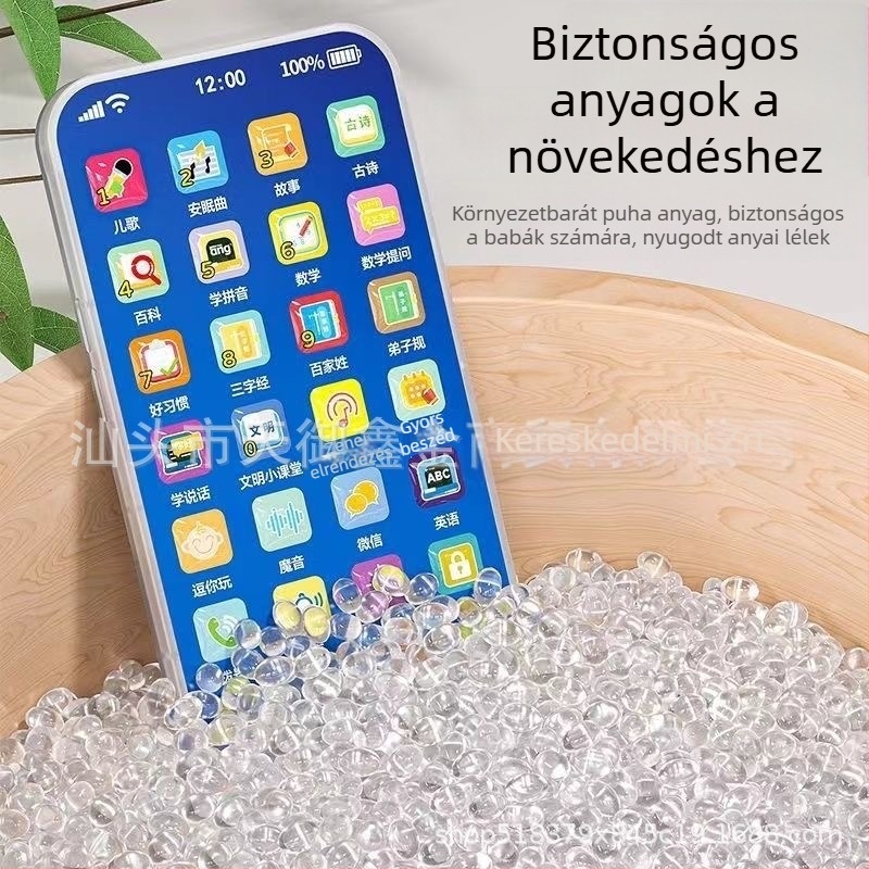 36-gombos oktatási játéktelefon, újratölthető lítium akkumulátor, zene- és hangfunkciók, ABS anyag, 4–6 éveseknek