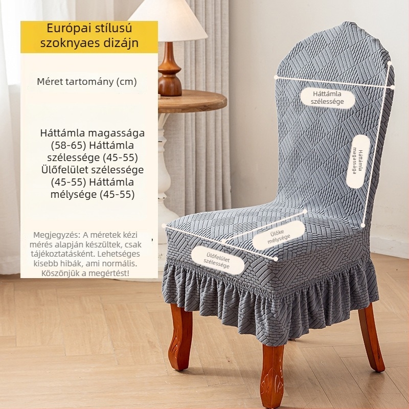 Székekhez készült huzat készlet ívelt univerzális dizájnnal, rugalmas, poliészter, kockás mintázat, négyszögletes forma, modern minimalist stílus, vízálló és hőálló