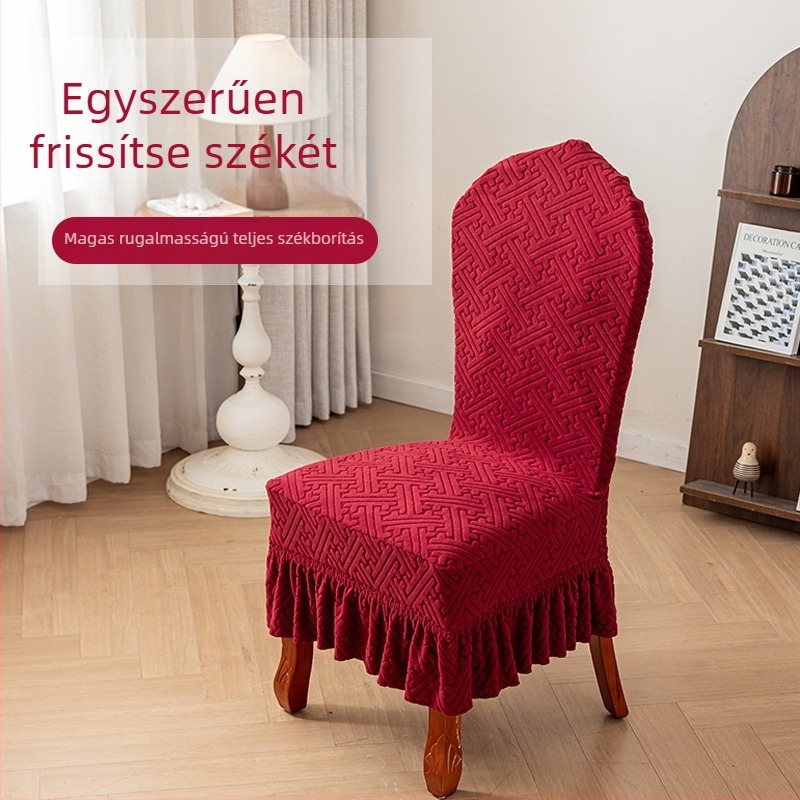 Székekhez készült huzat készlet ívelt univerzális dizájnnal, rugalmas, poliészter, kockás mintázat, négyszögletes forma, modern minimalist stílus, vízálló és hőálló