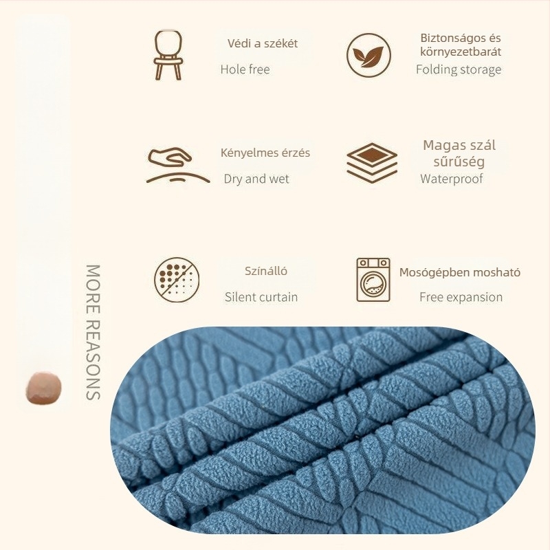 Székekhez készült huzat készlet ívelt univerzális dizájnnal, rugalmas, poliészter, kockás mintázat, négyszögletes forma, modern minimalist stílus, vízálló és hőálló