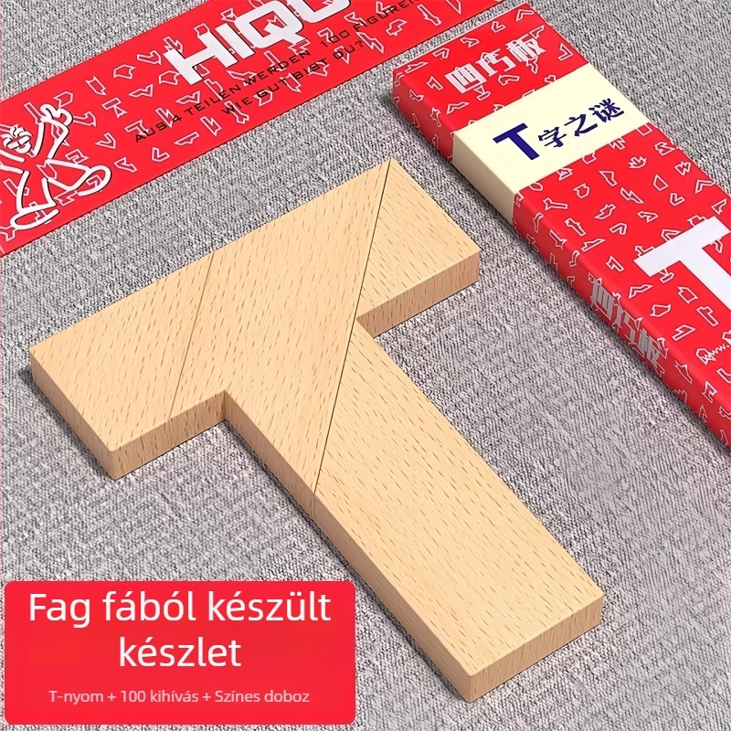Bükkfa Tangram kirakó — oktatási fa játék 15–35 éveseknek, fejlett nehézség, DIY lehetőség