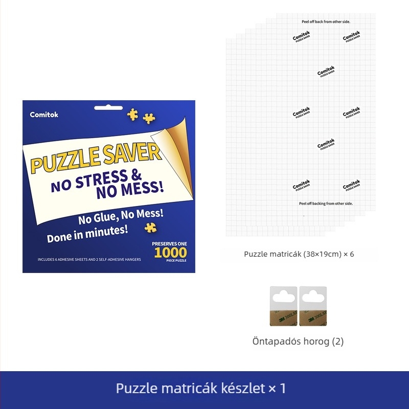 Comitok 1000 darabos puzzle ragasztó hátlappal a rögzítéshez és tároláshoz