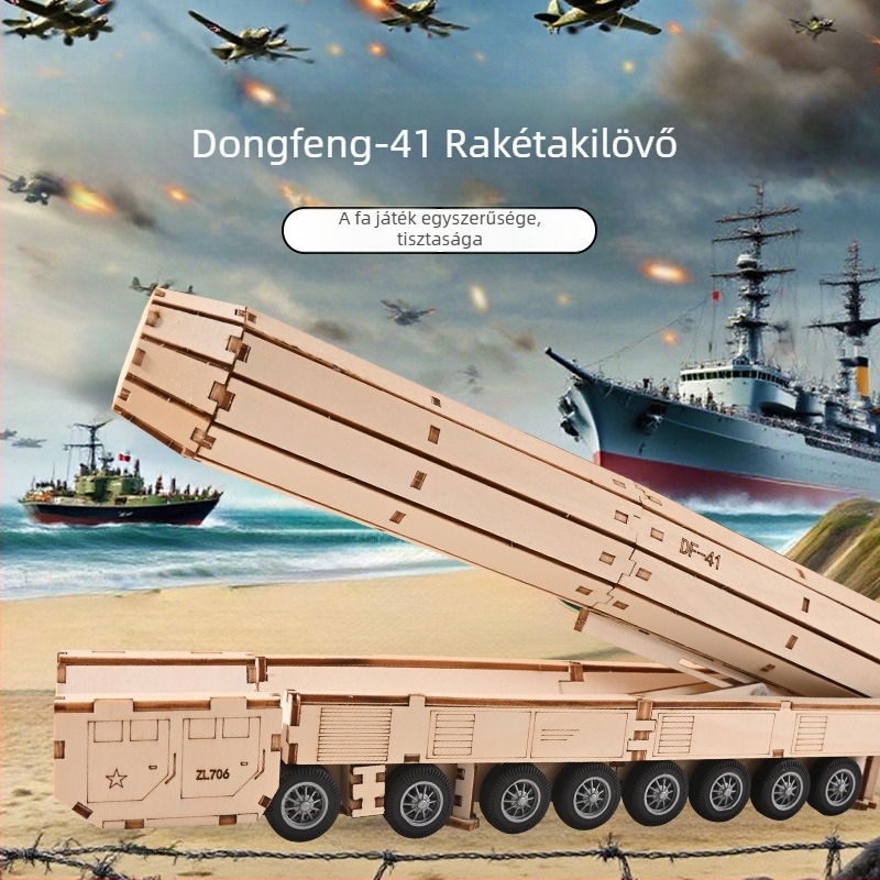 Fából készült 3D puzzle – DIY készlet, 7–14 éveseknek, közepes nehézség