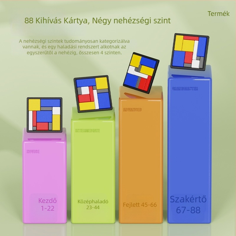 3D paneles puzzle gyerekeknek, ABS anyag, 7–14 éveseknek, OEM logó, színes dobozos csomagolás