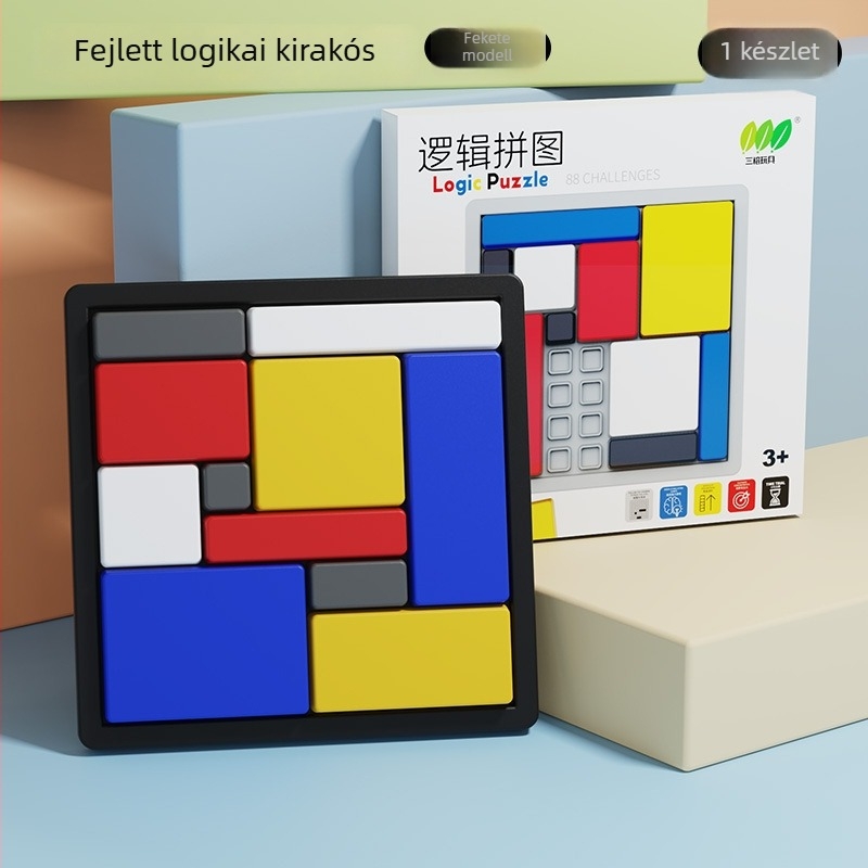 3D paneles puzzle gyerekeknek, ABS anyag, 7–14 éveseknek, OEM logó, színes dobozos csomagolás