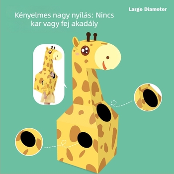Háromdimenziós papíralapú zsiráf modell viselhető – DIY készlet 4–6 éveseknek, uniszex