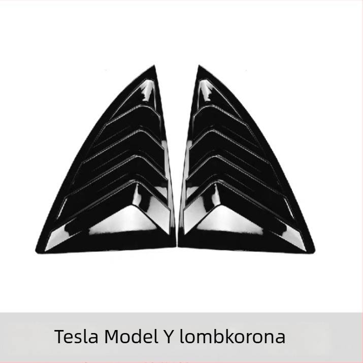 Autómatrica Tesla Model 3/Y-hoz — szénszálas textúrájú hátsó háromszög ablak dekoráció, vákuumos felhelyezés, szöveges mintázat