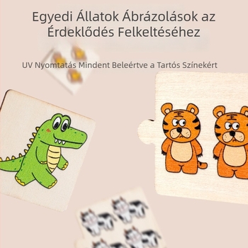 Fából készült oktatási puzzle és építőblokkok készlet gyermekeknek – síkpuzzleok a korai matematikához és számoláshoz, testre szabott rajzok, színes dobozos csomagolás, 4–6 éveseknek
