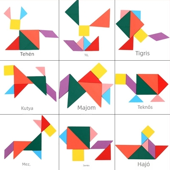Fa Tangram kirakó gyerekeknek (4–6 évesek) – DIY kompatibilis, bliszteres csomagolás