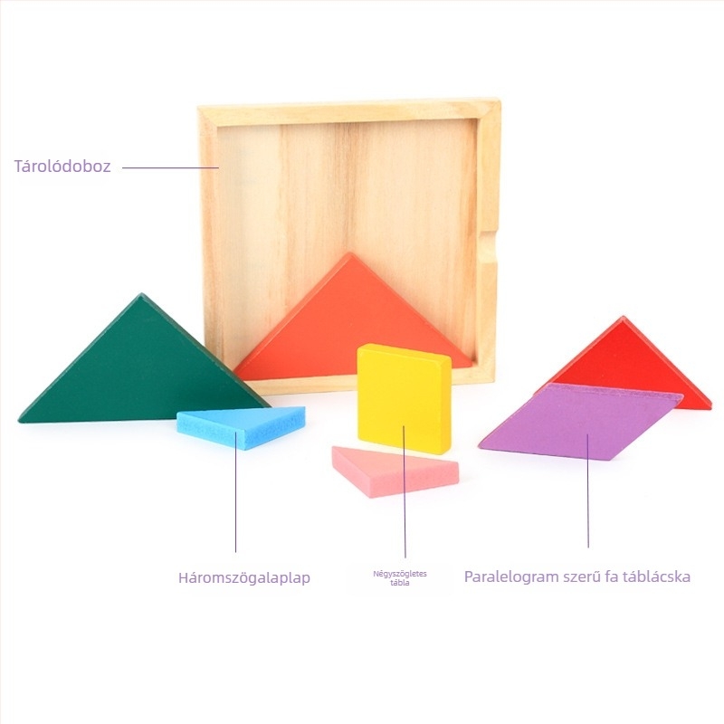 Fa Tangram kirakó gyerekeknek (4–6 évesek) – DIY kompatibilis, bliszteres csomagolás