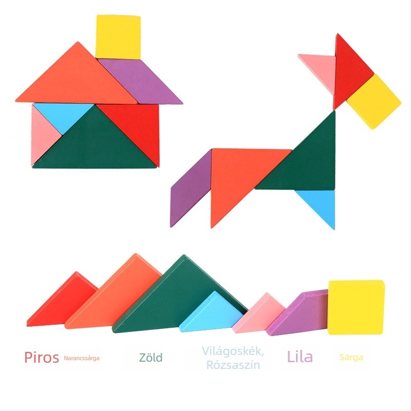 Fa Tangram kirakó gyerekeknek (4–6 évesek) – DIY kompatibilis, bliszteres csomagolás