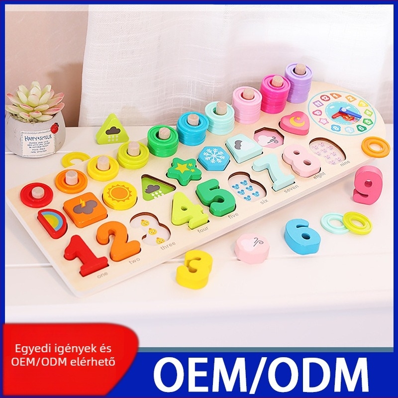 Négy az egyben gyümölcs logaritmus táblás építőblokkok — oktató 3D puzzle gyerekeknek (4–6 évesek), összeadás és kivonás, DIY