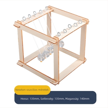 Fából készült Newton‑pendulum összeszerelhető: DIY oktatási STEM kísérleti készlet 3D panelek, 4-6 éveseknek, OEM logó
