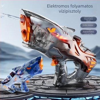 Elektromos cápa vízipisztoly gyerekeknek – automatikus kilövés, nagy kapacitás, fényhatások