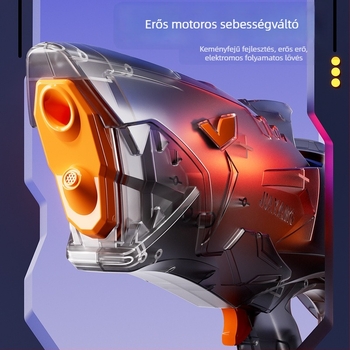 Elektromos cápa vízipisztoly gyerekeknek – automatikus kilövés, nagy kapacitás, fényhatások