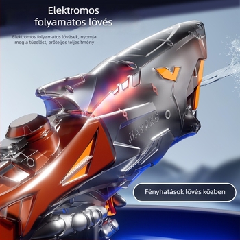 Elektromos cápa vízipisztoly gyerekeknek – automatikus kilövés, nagy kapacitás, fényhatások