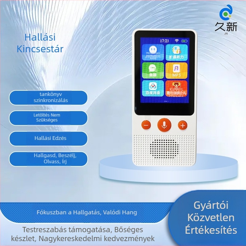 Lingbao angol hallás utáni gyakorló készülék LCD kijelzővel, újratölthető, Wi‑Fi, beszédfelismerés, ABS anyag, 4–6 éveseknek