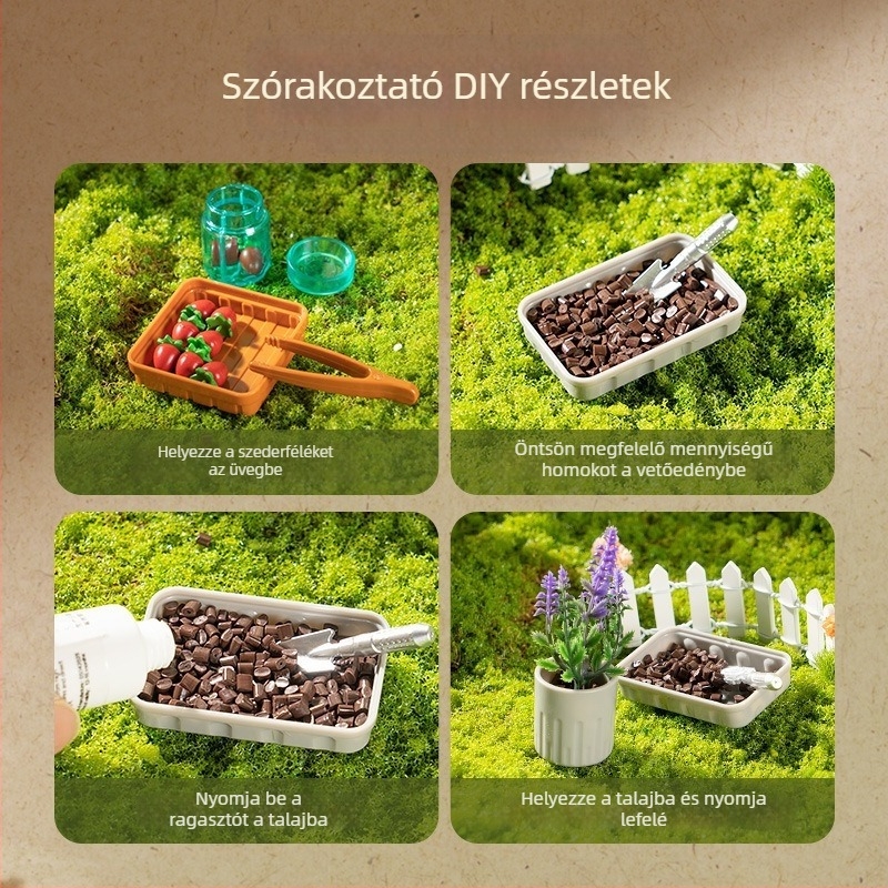 Műanyag kerti eszközök szimulált készlet – DIY kreativitás, kézügyesség fejlesztése, ABS anyag, 7–14 éveseknek