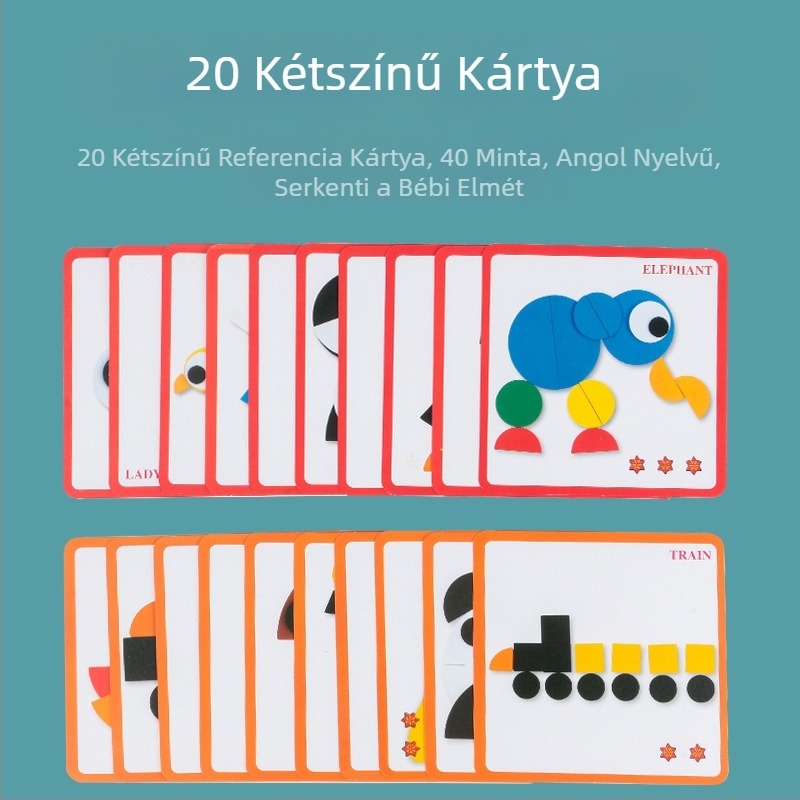 Fából készült Montessori puzzle panel logikai gondolkodás fejlesztő játék 4–6 éves gyermekeknek, Meng Qian Yi márka, OEM logó