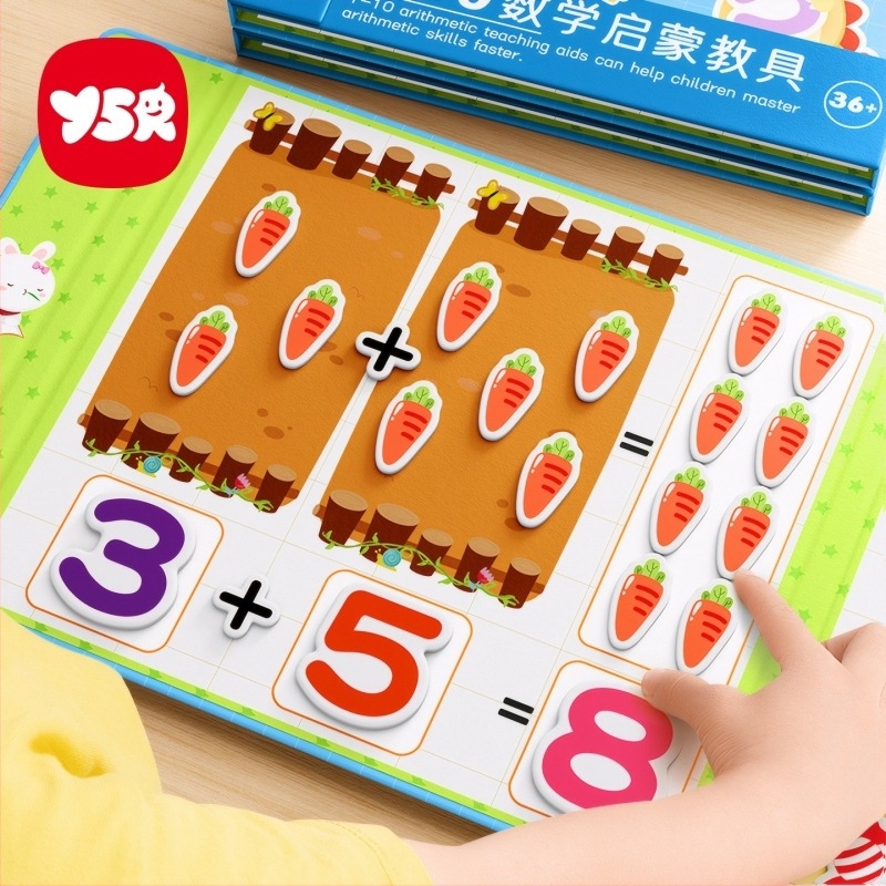 Óvoda matematika oktató segédeszköz: összeadás és kivonás 10-ig — papírból készült síkpanel, 4–6 éveseknek, műanyag csomagolás