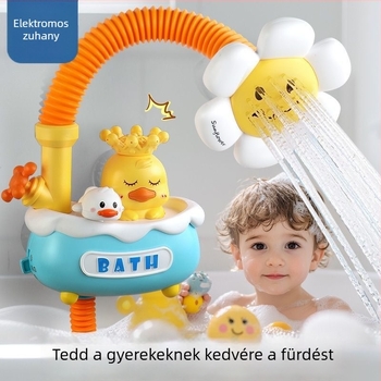 Gyermekek fürdőjáték elektromos vízpermettel; anyag: műanyag; Funkciók: elektromos vízsugár; automatikus vízfelvétel; egygombos vízfelvétel; 0–3 éveseknek; 3C tanúsítvány