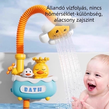 Gyermekek fürdőjáték elektromos vízpermettel; anyag: műanyag; Funkciók: elektromos vízsugár; automatikus vízfelvétel; egygombos vízfelvétel; 0–3 éveseknek; 3C tanúsítvány