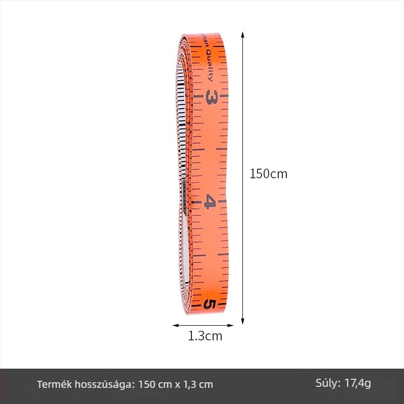 PU anyagú mérőszalag, puha mérőszalag varráshoz, modell Inch measuring tape (doboz), csomagolás 10 db, mérési tartomány 150, testmérésekhez