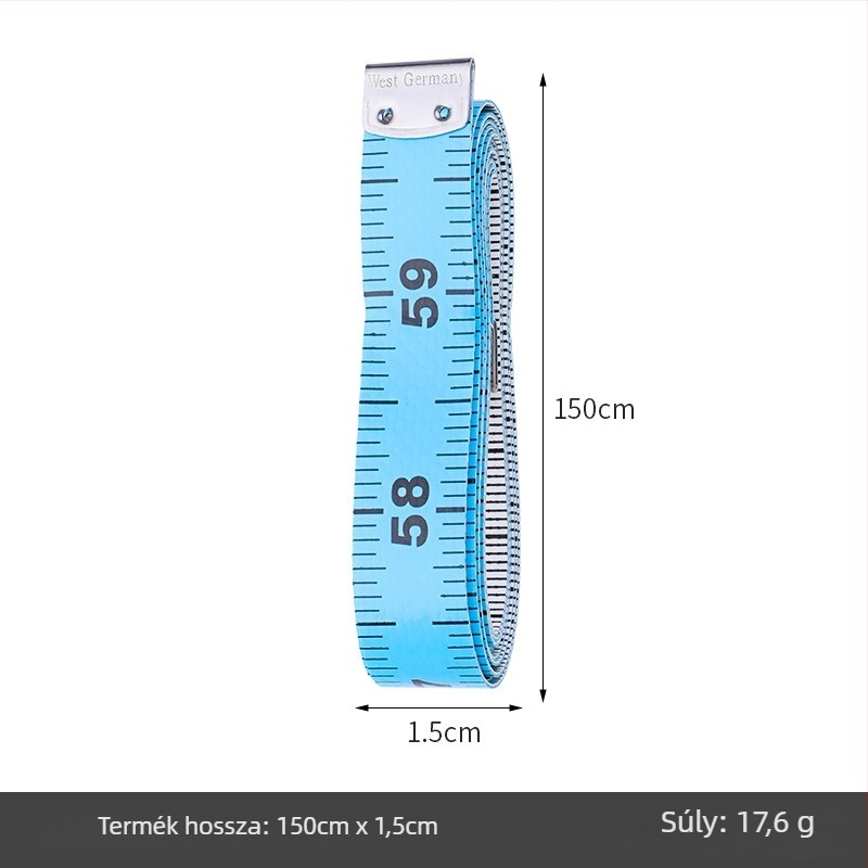 PU anyagú mérőszalag, puha mérőszalag varráshoz, modell Inch measuring tape (doboz), csomagolás 10 db, mérési tartomány 150, testmérésekhez