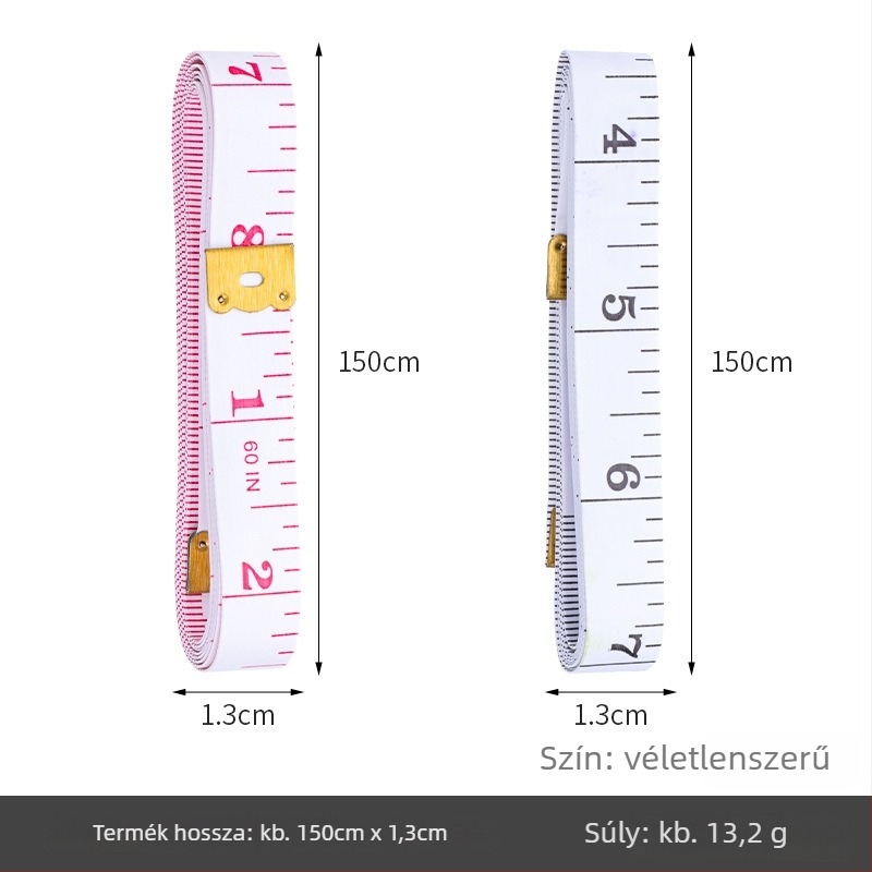 PU anyagú mérőszalag, puha mérőszalag varráshoz, modell Inch measuring tape (doboz), csomagolás 10 db, mérési tartomány 150, testmérésekhez