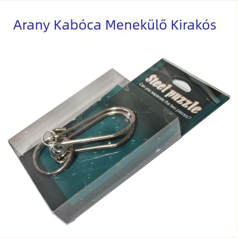 Kilenc karos szét- és összeállító logikai puzzle, fém felépítésű, PVC dobozban csomagolva, 7–14 éveseknek, mintadarabos testreszabás elérhető