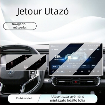 Tempered üveg központi kijelző védőfólia autóhoz — egy darabos kialakítás, ujjlenyomatmentes bevonat, Mercedes-Benz kompatibilis