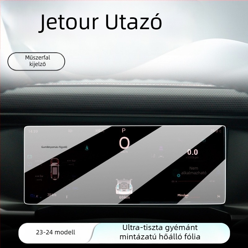 Tempered üveg központi kijelző védőfólia autóhoz — egy darabos kialakítás, ujjlenyomatmentes bevonat, Mercedes-Benz kompatibilis