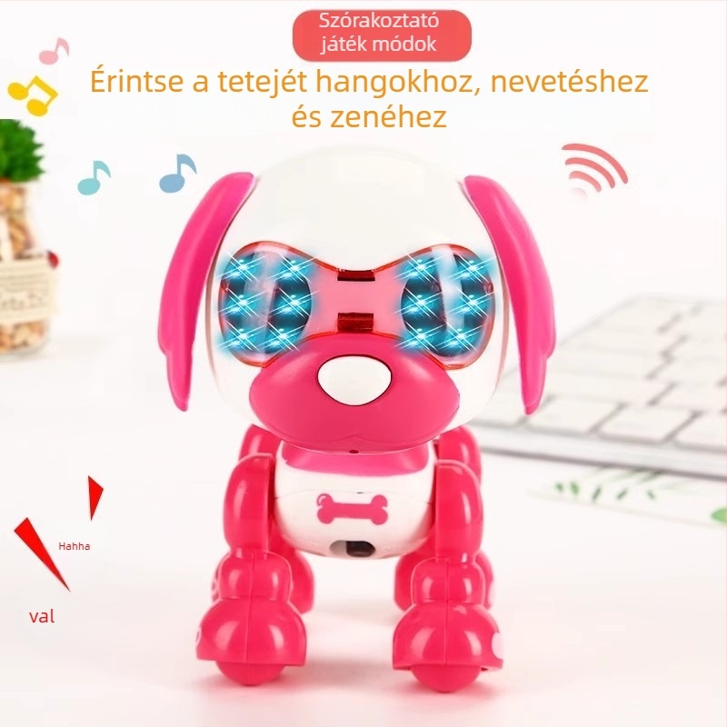 Gyermekek számára oktató robotkutya zenei és hang funkcióval, Li-ion akkumulátoros működés, életkor 7-14 év, érzelmi és vizuális fejlesztés, mászás, interaktív játék