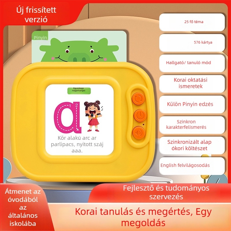 Smart Fish oktatási tenyérméretű tanuló játék, többnyelvű tanulás, zene és hang, memória 2 GB alatt, lítium akkumulátor