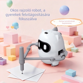 Gyerekeknek szóló festő robot – interaktív oktató játék a korai tanuláshoz, zene és beszéd, érzelmi interakció, 4–6 éveseknek
