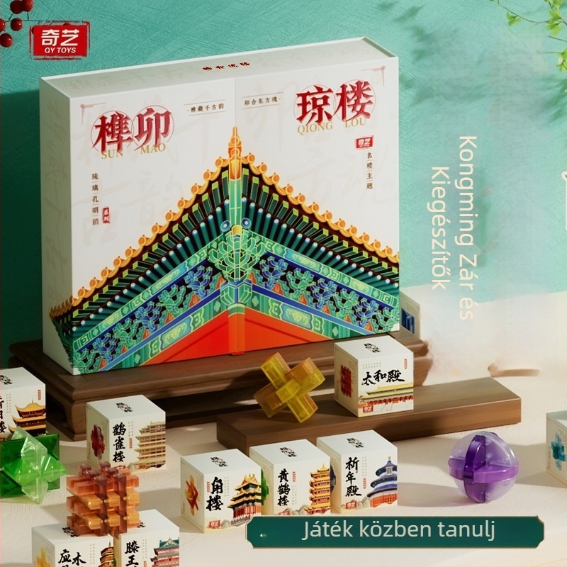 Kongming Lock – 20-darabos puzzle, Mortise and Tenon, műanyag oktató játék, Méretek 400×92×327 mm